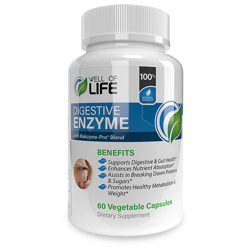 The Well of Life's Digestive Enzyme Supplments with added probiotics.