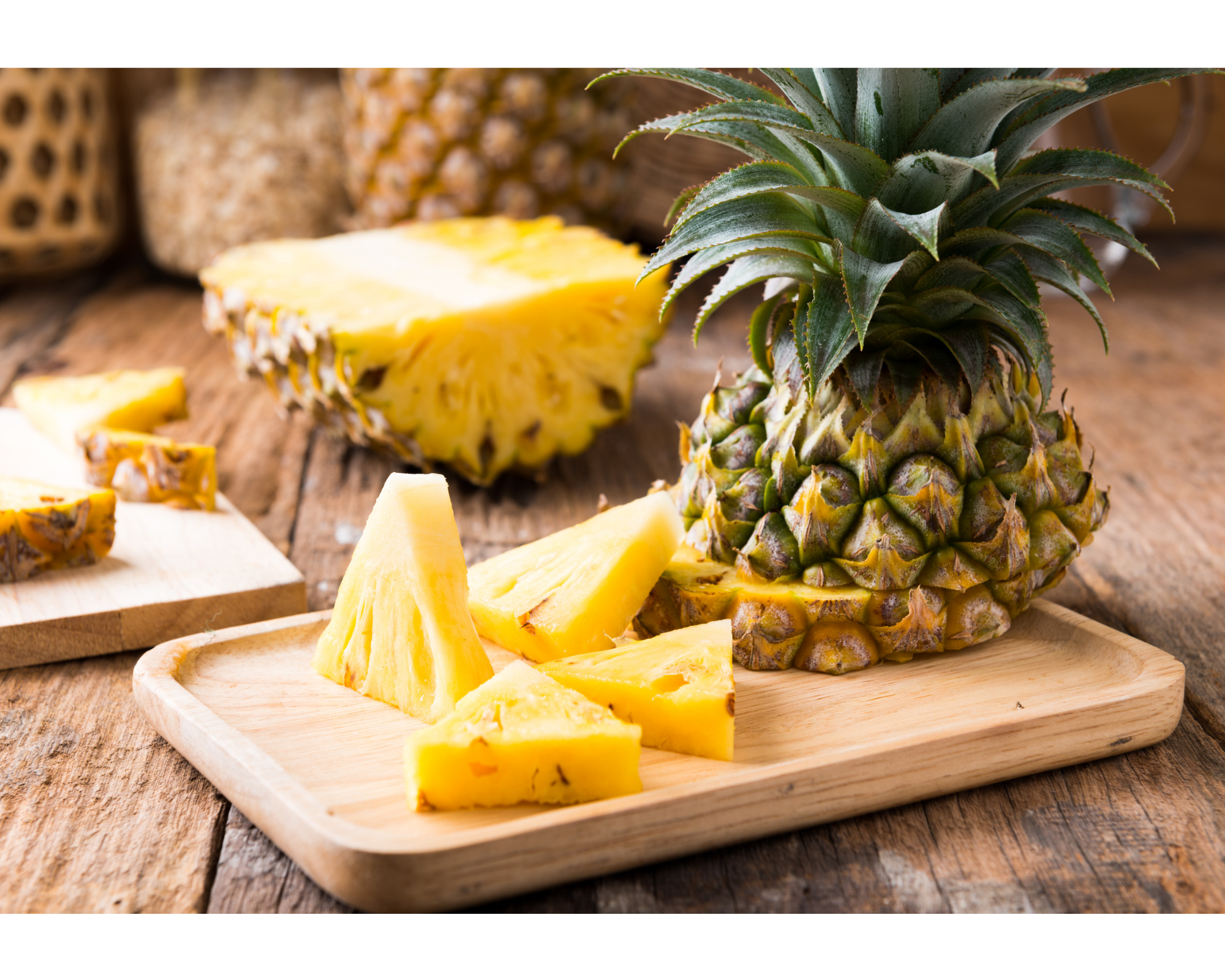 Pineapple helps break down proteins and aids in digestion as it is a enzyme-rich food.